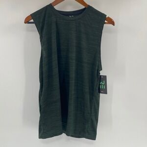 NEW RE Performance Muscle Tank Men Large Green Sleeveless Athletic‎ Gym Shirt